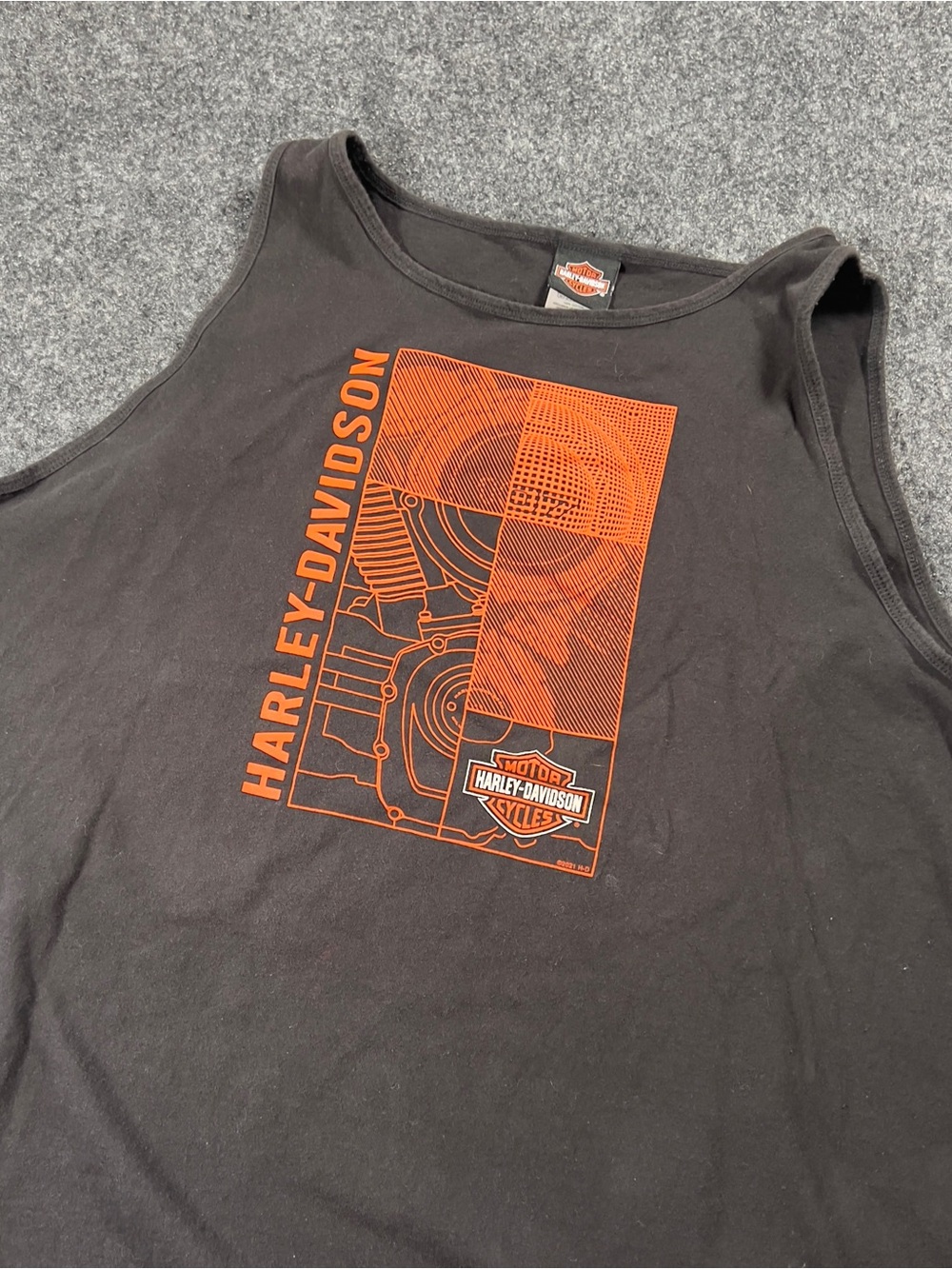 Harley Davidson Mens 3XL Black Tank Top Indianapolis Eagle Graphic